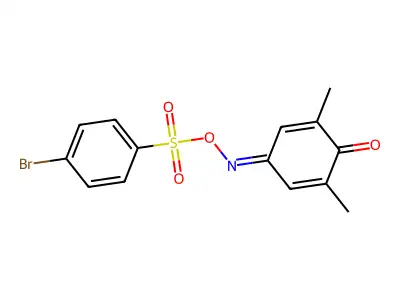 2,6-Dimethyl-2,5-cyclohexadiene-1,4-dione 4-[O-[(4-bromophenyl)sulfonyl]oxime] structure