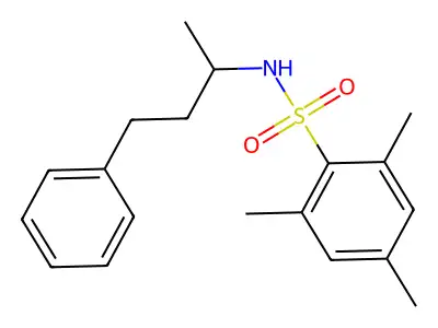 2,4,6-trimethyl-N-(4-phenylbutan-2-yl)benzenesulfonamide structure