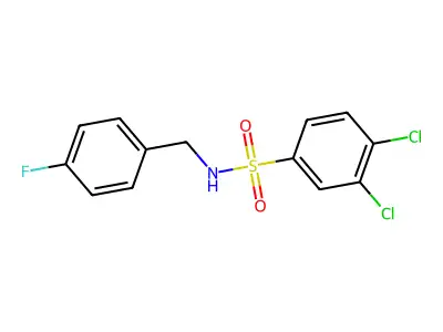 3,4-dichloro-N-[(4-fluorophenyl)methyl]benzene-1-sulfonamide structure