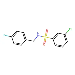 3-chloro-N-[(4-fluorophenyl)methyl]benzene-1-sulfonamide structure