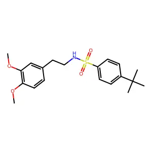 4-tert-butyl-N-[2-(3,4-dimethoxyphenyl)ethyl]benzenesulfonamide structure