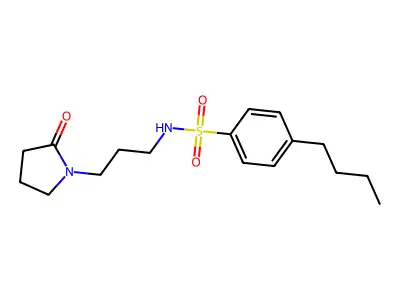4-butyl-N-[3-(2-oxopyrrolidin-1-yl)propyl]benzenesulfonamide structure