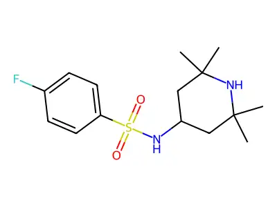 4-fluoro-N-(2,2,6,6-tetramethylpiperidin-4-yl)benzenesulfonamide structure