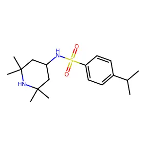 4-(propan-2-yl)-N-(2,2,6,6-tetramethylpiperidin-4-yl)benzenesulfonamide structure