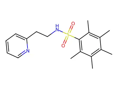 2,3,4,5,6-pentamethyl-N-(2-pyridin-2-ylethyl)benzenesulfonamide structure