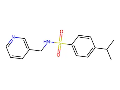4-propan-2-yl-N-(pyridin-3-ylmethyl)benzenesulfonamide structure