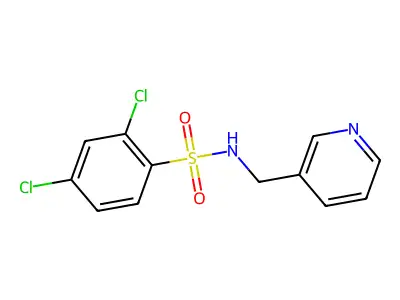 2,4-dichloro-N-(pyridin-3-ylmethyl)benzenesulfonamide structure