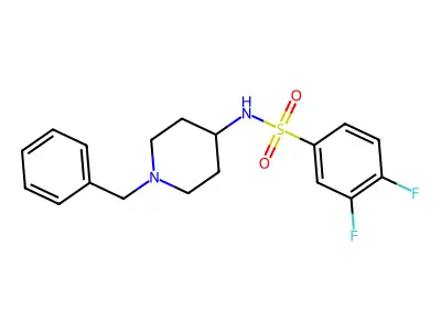 N-(1-benzylpiperidin-4-yl)-3,4-difluorobenzene-1-sulfonamide structure