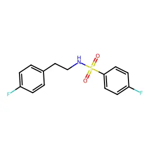4-fluoro-N-[2-(4-fluorophenyl)ethyl]benzenesulfonamide structure