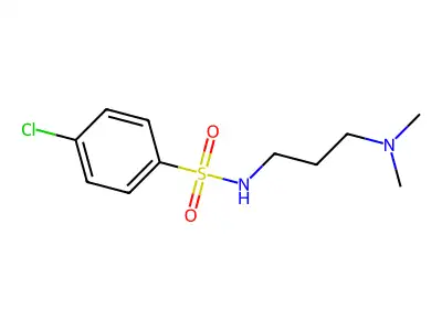 4-chloro-N-[3-(dimethylamino)propyl]benzenesulfonamide structure
