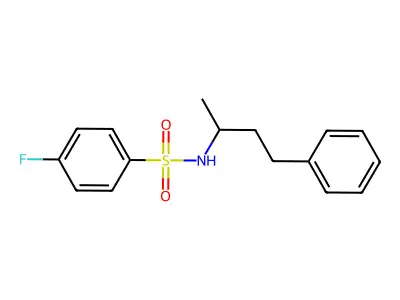 4-fluoro-N-(4-phenylbutan-2-yl)benzenesulfonamide structure