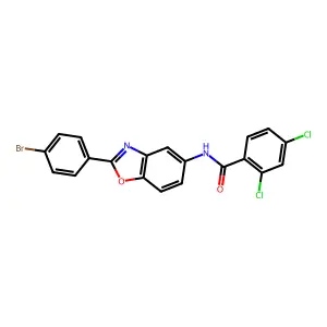 N-[2-(4-bromophenyl)-1,3-benzoxazol-5-yl]-2,4-dichlorobenzamide structure