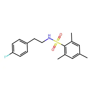 N-[2-(4-fluorophenyl)ethyl]-2,4,6-trimethylbenzenesulfonamide structure