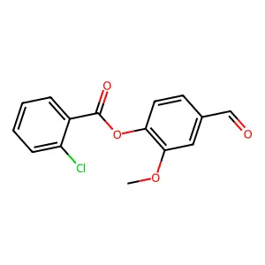 Benzoic acid, 2-chloro-, 4-formyl-2-methoxyphenyl ester structure