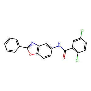 2,5-dichloro-N-(2-phenyl-1,3-benzoxazol-5-yl)benzamide structure