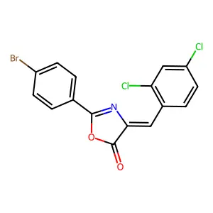 (4E)-2-(4-bromophenyl)-4-[(2,4-dichlorophenyl)methylidene]-1,3-oxazol-5-one structure