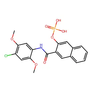 N-(4-Chloro-2,5-dimethoxyphenyl)-3-(phosphonooxy)naphthalene-2-carboxamide structure