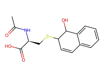 L-Cysteine, N-acetyl-S-(1,2-dihydro-1-hydroxy-2-naphthalenyl)- structure