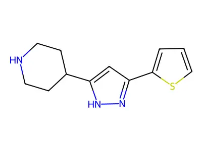 4-[5-(2-thienyl)-1H-pyrazol-3-yl]piperidine structure