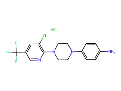 4-{4-[3-chloro-5-(trifluoromethyl)pyridin-2-yl]piperazin-1-yl}aniline hydrochloride structure