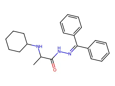 2-(cyclohexylamino)-N-[(diphenylmethylene)amino]propanamide structure
