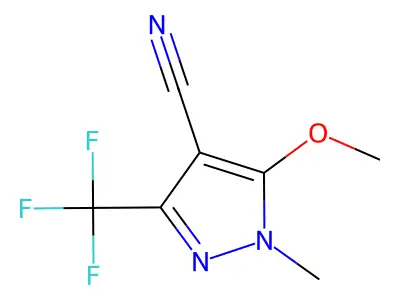 5-Methoxy-1-methyl-3-(trifluoromethyl)-1H-pyrazole-4-carbonitrile structure