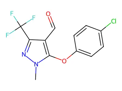 5-(4-Chlorophenoxy)-1-methyl-3-(trifluoromethyl)-1H-pyrazole-4-carbaldehyde structure