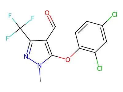 5-(2,4-Dichlorophenoxy)-1-methyl-3-(trifluoromethyl)-1H-pyrazole-4-carbaldehyde structure