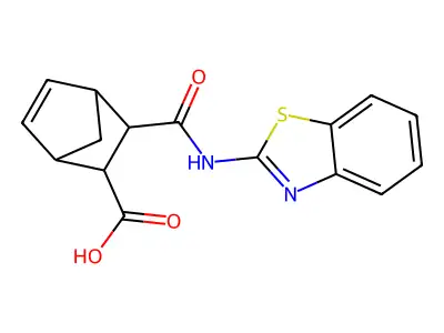2-(1,3-Benzothiazol-2-ylcarbamoyl)bicyclo[2.2.1]hept-5-ene-3-carboxylic acid structure