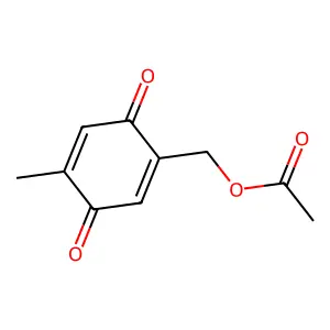 p-Benzoquinone, 2-(hydroxymethyl)-5-methyl-, acetate (ester) structure