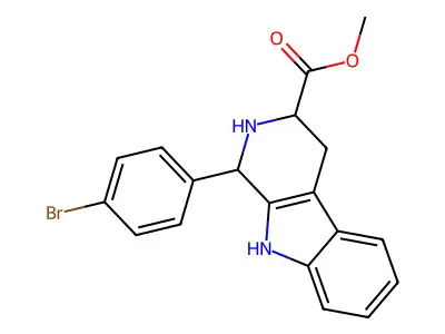 methyl 1-(4-bromophenyl)-2,3,4,9-tetrahydro-1H-pyrido[3,4-b]indole-3-carboxylate structure