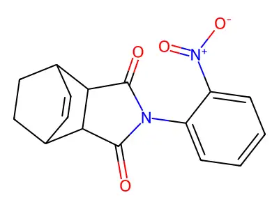 2-(2-nitrophenyl)-3a,4,7,7a-tetrahydro-1H-4,7-ethanoisoindole-1,3(2H)-dione structure