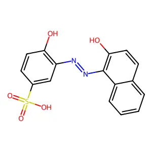 4-Hydroxy-3-(2-(2-hydroxy-1-naphthalenyl)diazenyl)benzenesulfonic acid structure