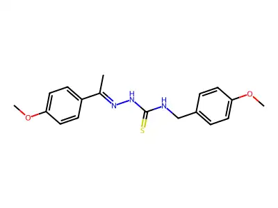 1-[(E)-1-(4-methoxyphenyl)ethylideneamino]-3-[(4-methoxyphenyl)methyl]thiourea structure