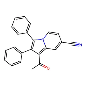 1-乙酰基-2,3-二苯基吲嗪-7-甲腈 structure