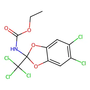 Ethyl 5,6-dichloro-2-(trichloromethyl)-1,3-benzodioxol-2-ylcarbamate structure
