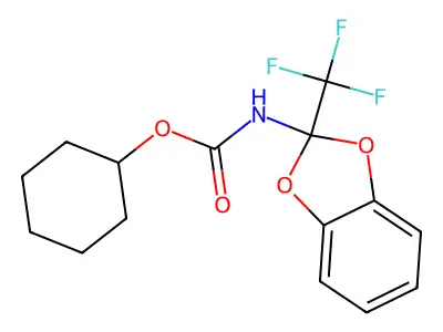 Cyclohexyl (2-(trifluoromethyl)benzo[d][1,3]dioxol-2-yl)carbamate structure
