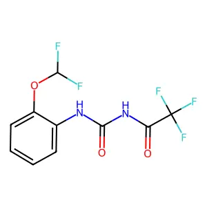 N-((2-(difluoromethoxy)phenyl)carbamoyl)-2,2,2-trifluoroacetamide structure