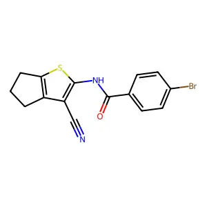 4-bromo-N-(3-cyano-5,6-dihydro-4H-cyclopenta[b]thiophen-2-yl)benzamide structure
