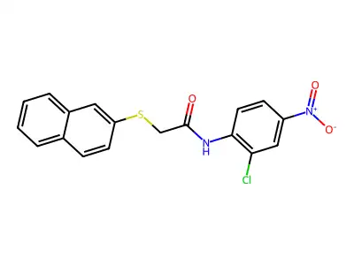 N-(2-chloro-4-nitrophenyl)-2-(naphthalen-2-ylthio)acetamide structure