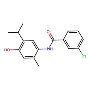 3-chloro-N-(4-hydroxy-5-isopropyl-2-methylphenyl)benzamide structure