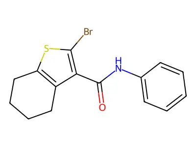 2-bromo-N-phenyl-4,5,6,7-tetrahydro-1-benzothiophene-3-carboxamide structure