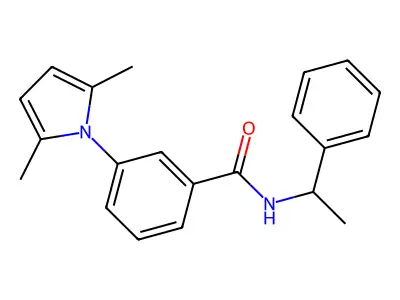 3-(2,5-dimethylpyrrol-1-yl)-N-(1-phenylethyl)benzamide structure