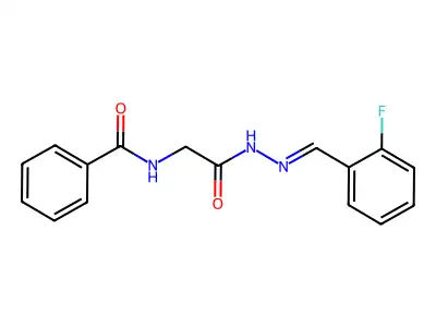 N-(2-(2-(2-Fluorobenzylidene)hydrazinyl)-2-oxoethyl)benzamide structure