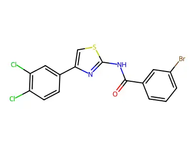 3-bromo-N-[4-(3,4-dichlorophenyl)-1,3-thiazol-2-yl]benzamide structure