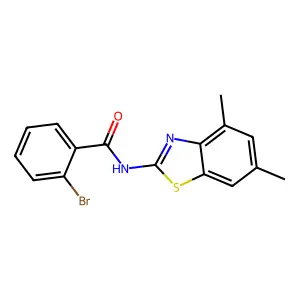 2-bromo-N-(4,6-dimethyl-1,3-benzothiazol-2-yl)benzamide structure