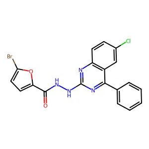 5-bromo-N'-(6-chloro-4-phenyl-2-quinazolinyl)-2-furohydrazide structure