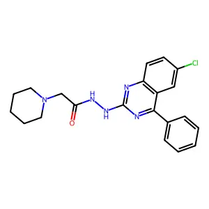 N'-(6-chloro-4-phenylquinazolin-2-yl)-2-(piperidin-1-yl)acetohydrazide structure
