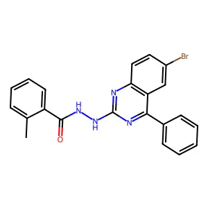 N'-(6-bromo-4-phenylquinazolin-2-yl)-2-methylbenzohydrazide structure