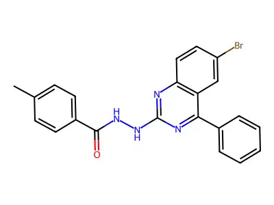 N'-(6-bromo-4-phenylquinazolin-2-yl)-4-methylbenzohydrazide structure